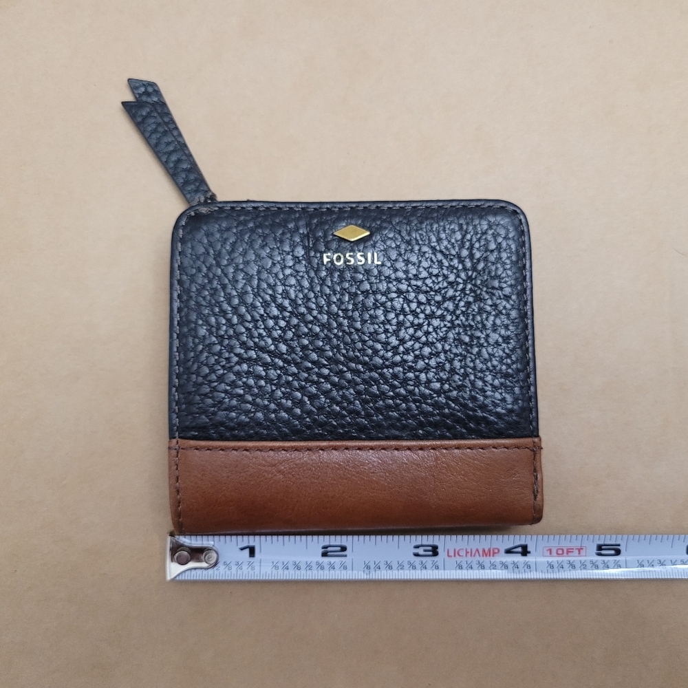 Fossil Small Bifold Wallet Brown Black - Picture 7 of 12